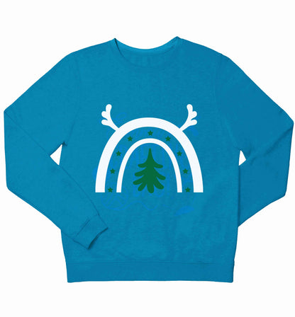 Christmas rainbow children's blue sweater 12-13 Years