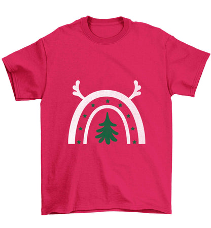 Christmas rainbow Children's pink Tshirt 12-13 Years