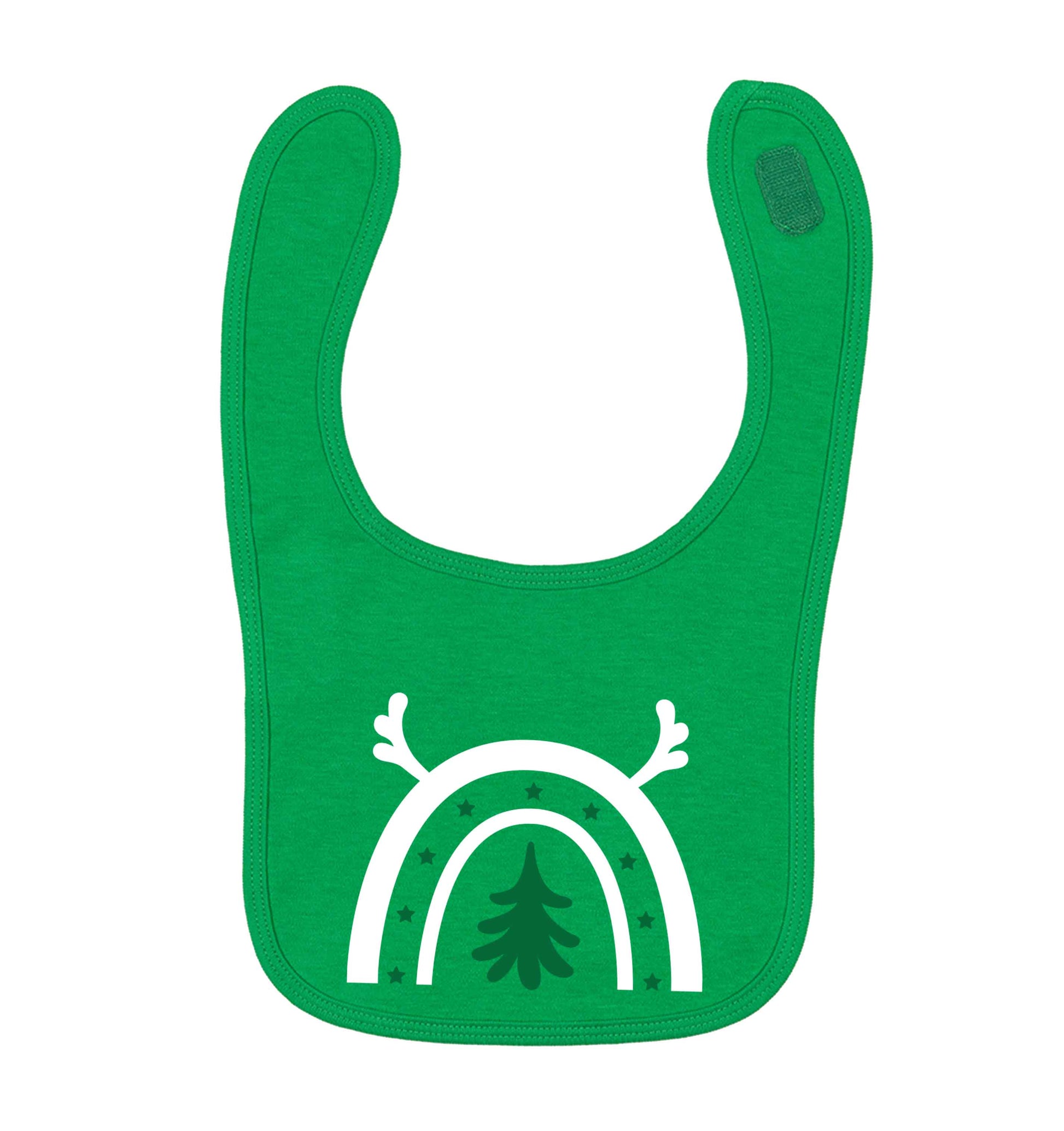 Christmas rainbow green baby bib