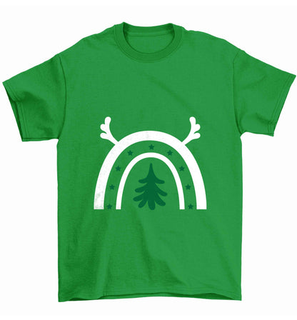 Christmas rainbow Children's green Tshirt 12-13 Years