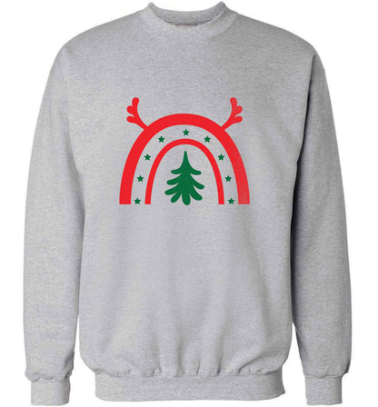 Christmas rainbow adult's unisex grey sweater 2XL