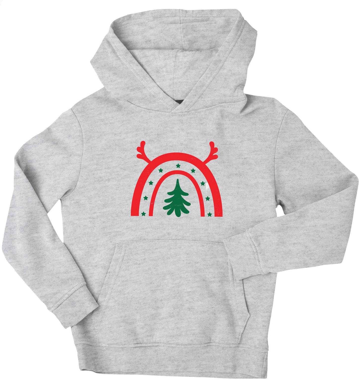 Christmas rainbow children's grey hoodie 12-13 Years