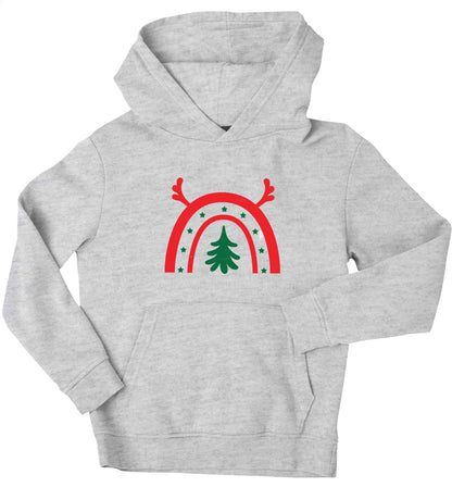 Christmas rainbow children's grey hoodie 12-13 Years