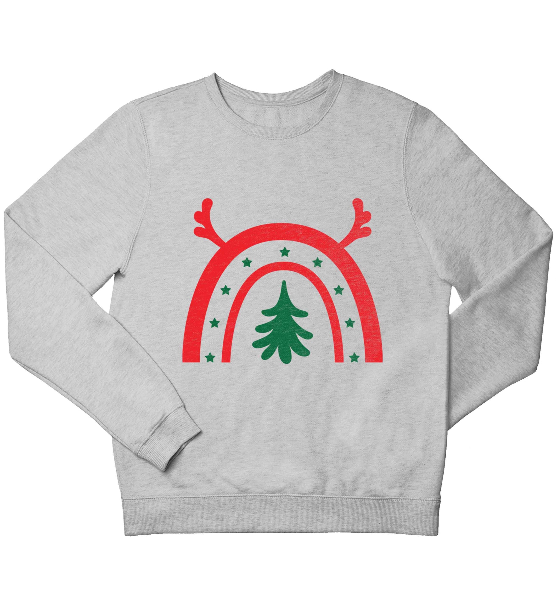 Christmas rainbow children's grey sweater 12-13 Years