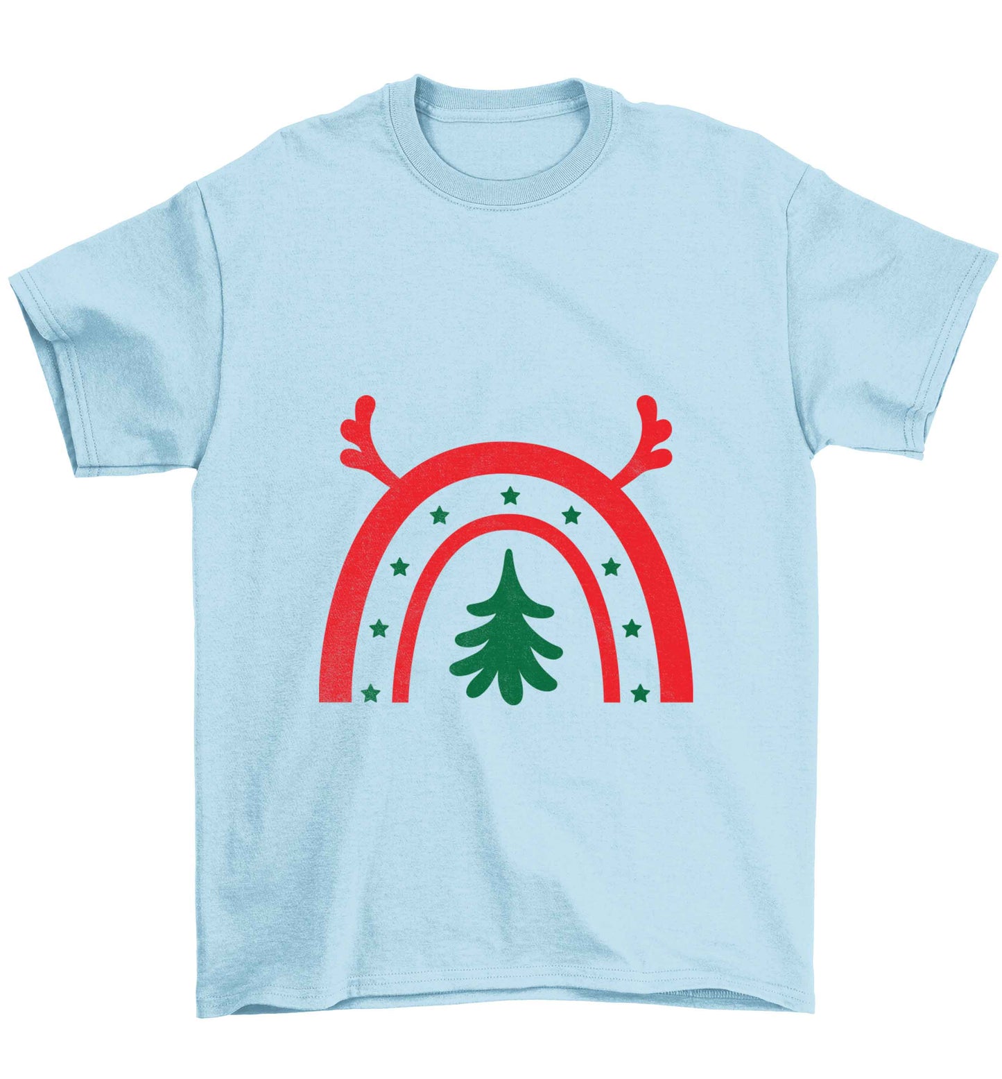 Christmas rainbow Children's light blue Tshirt 12-13 Years