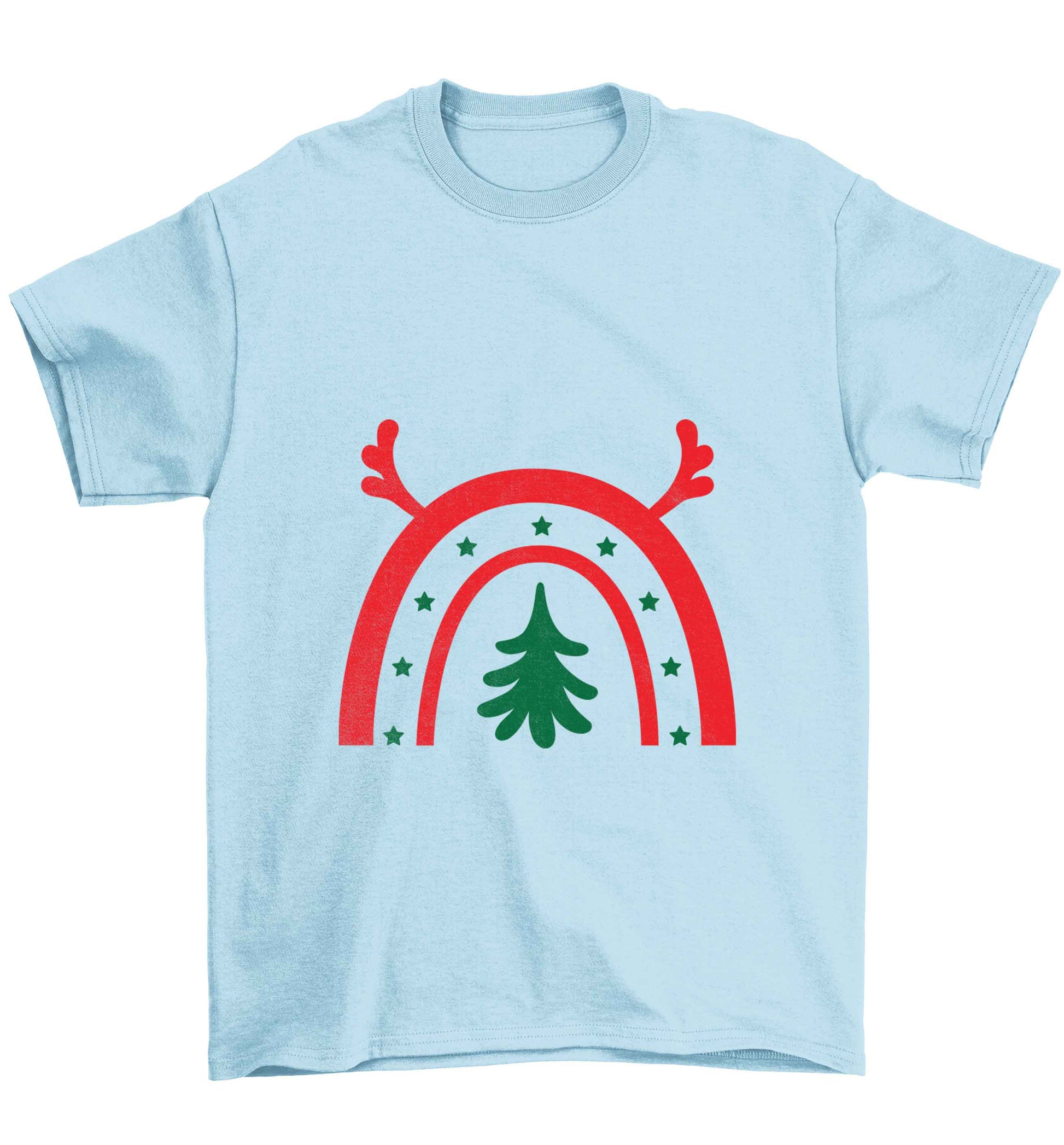 Christmas rainbow Children's light blue Tshirt 12-13 Years