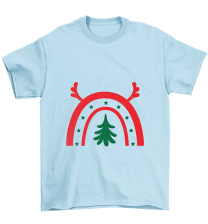Christmas rainbow Children's light blue Tshirt 12-13 Years