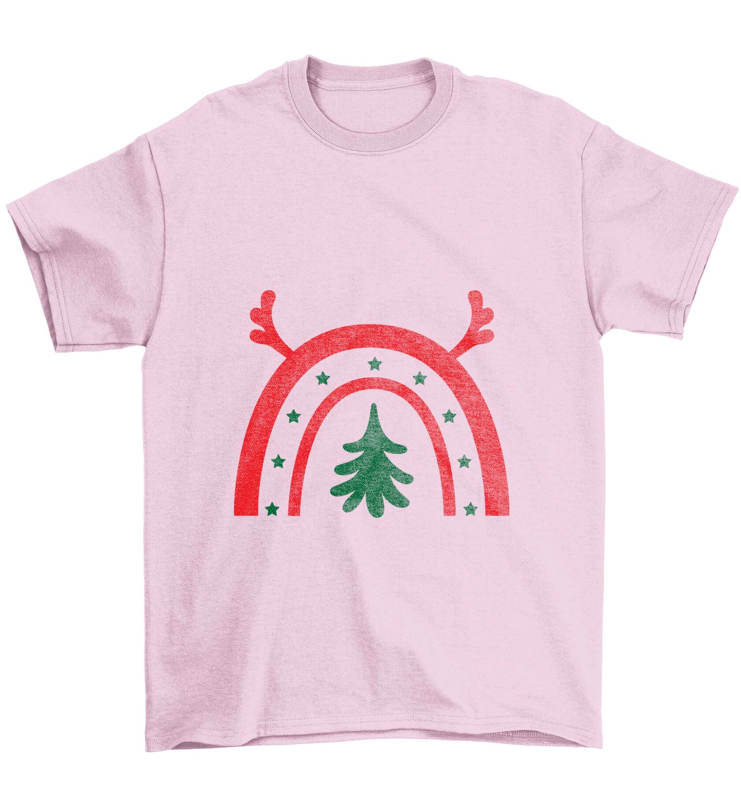 Christmas rainbow Children's light pink Tshirt 12-13 Years