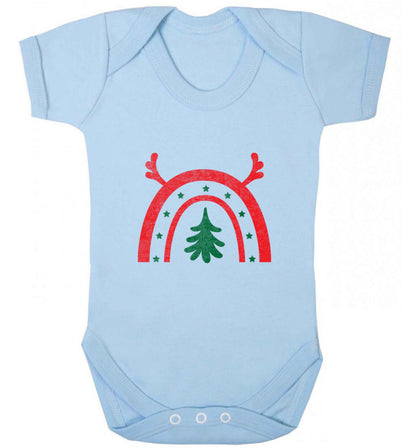 Christmas rainbow baby vest pale blue 18-24 months