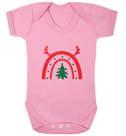 Christmas rainbow baby vest pale pink 18-24 months