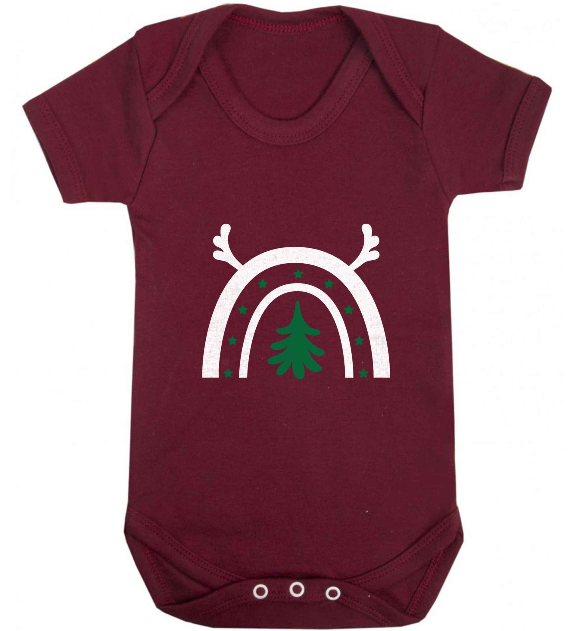 Christmas rainbow baby vest maroon 18-24 months