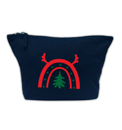 Christmas rainbow navy makeup bag