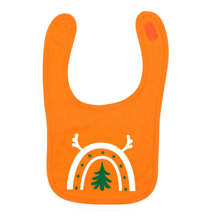 Christmas rainbow orange baby bib