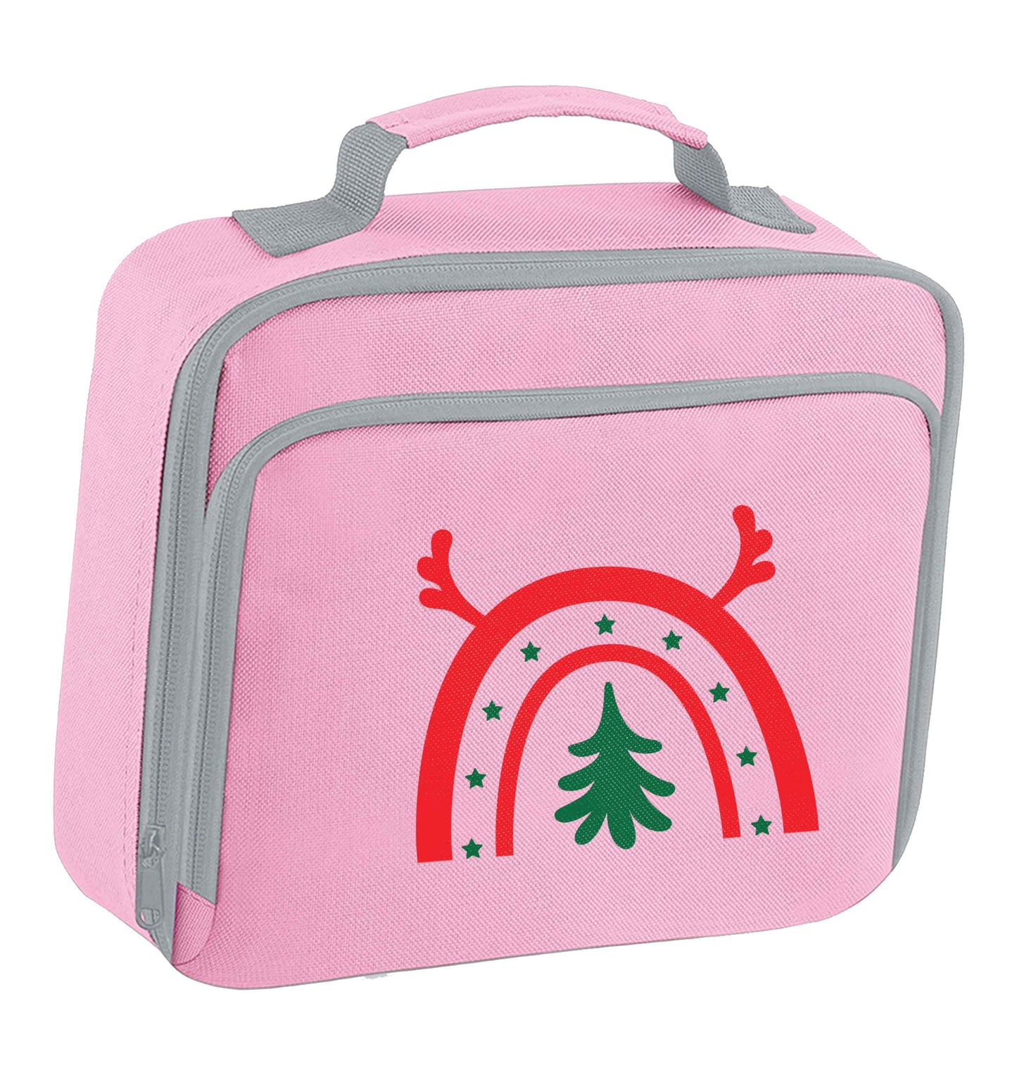 Christmas rainbow insulated pink lunch bag cooler