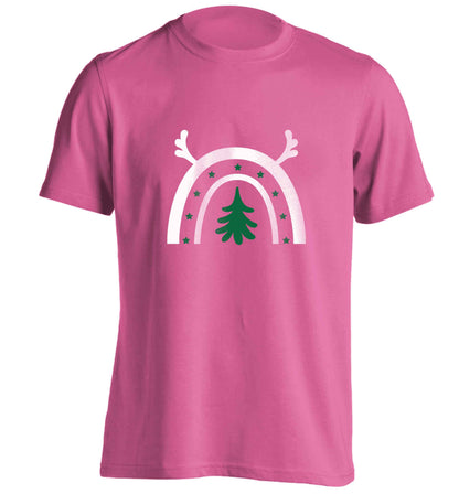 Christmas rainbow adults unisex pink Tshirt 2XL