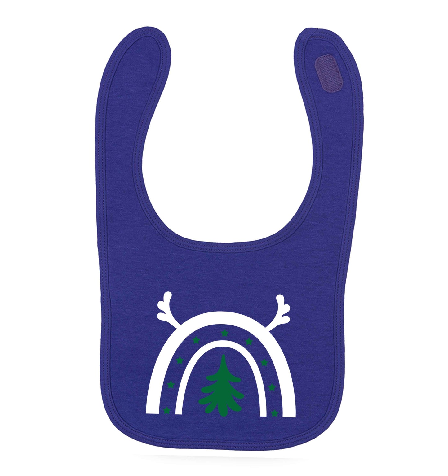 Christmas rainbow purple baby bib