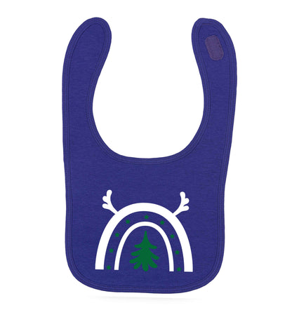 Christmas rainbow purple baby bib
