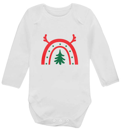 Christmas rainbow baby vest long sleeved white 6-12 months