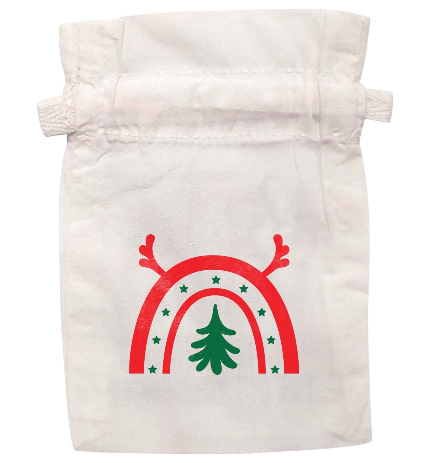 Christmas rainbow | XS - L | Pouch / Drawstring bag / Sack | Organic Cotton | Bulk discounts available!
