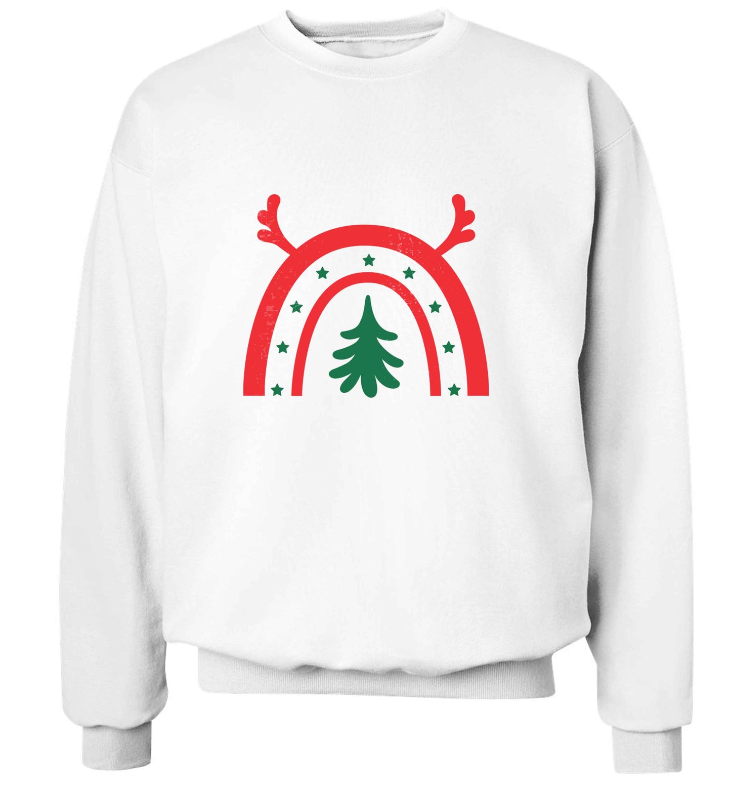 Christmas rainbow adult's unisex white sweater 2XL