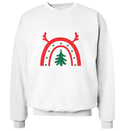 Christmas rainbow adult's unisex white sweater 2XL