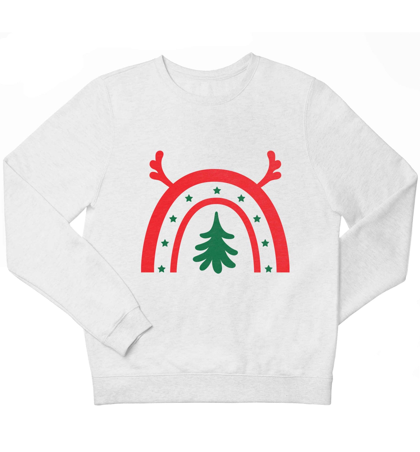 Christmas rainbow children's white sweater 12-13 Years