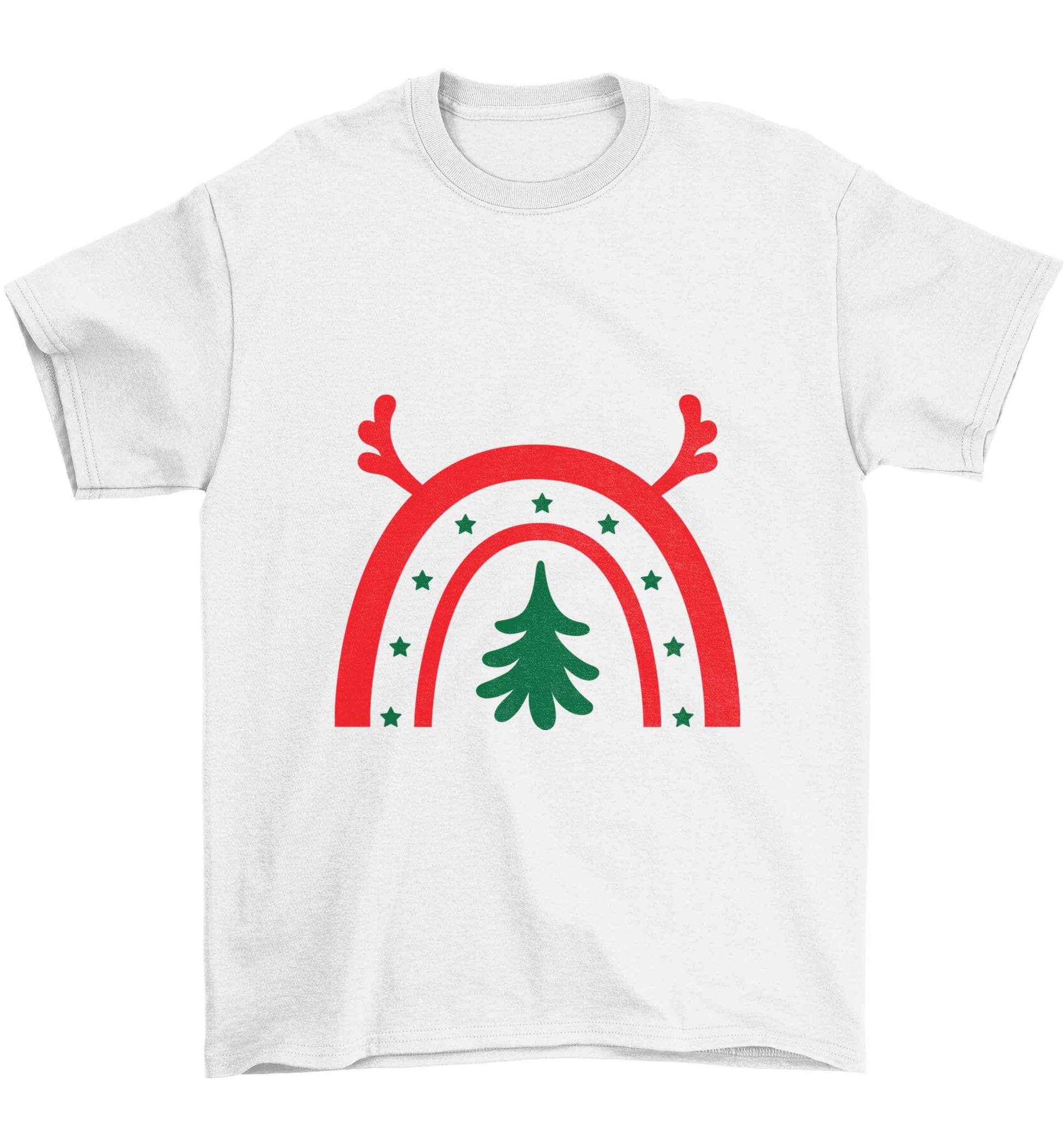Christmas rainbow Children's white Tshirt 12-13 Years