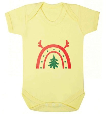 Christmas rainbow baby vest pale yellow 18-24 months