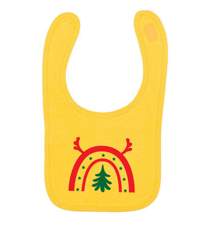 Christmas rainbow yellow baby bib