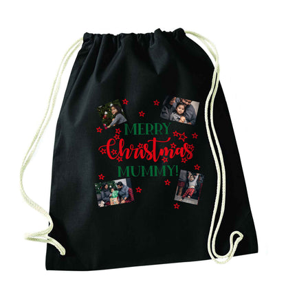 Merry Christmas Mummy black drawstring bag