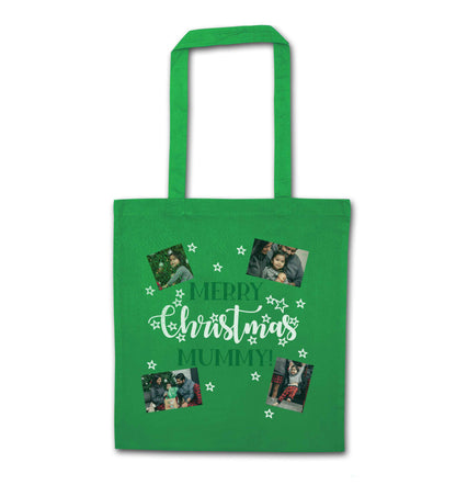 Merry Christmas Mummy green tote bag