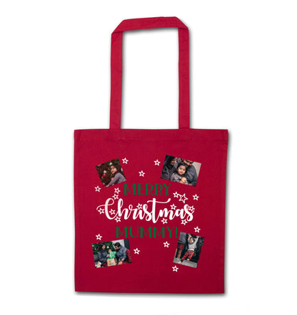 Merry Christmas Mummy red tote bag