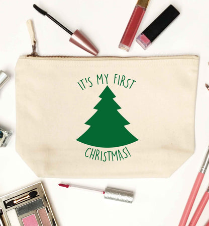 It's my first Christmas - tree natural makeup bag