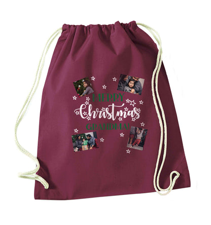 Merry Christmas grandma maroon drawstring bag