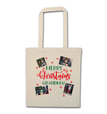 Merry Christmas grandma natural tote bag