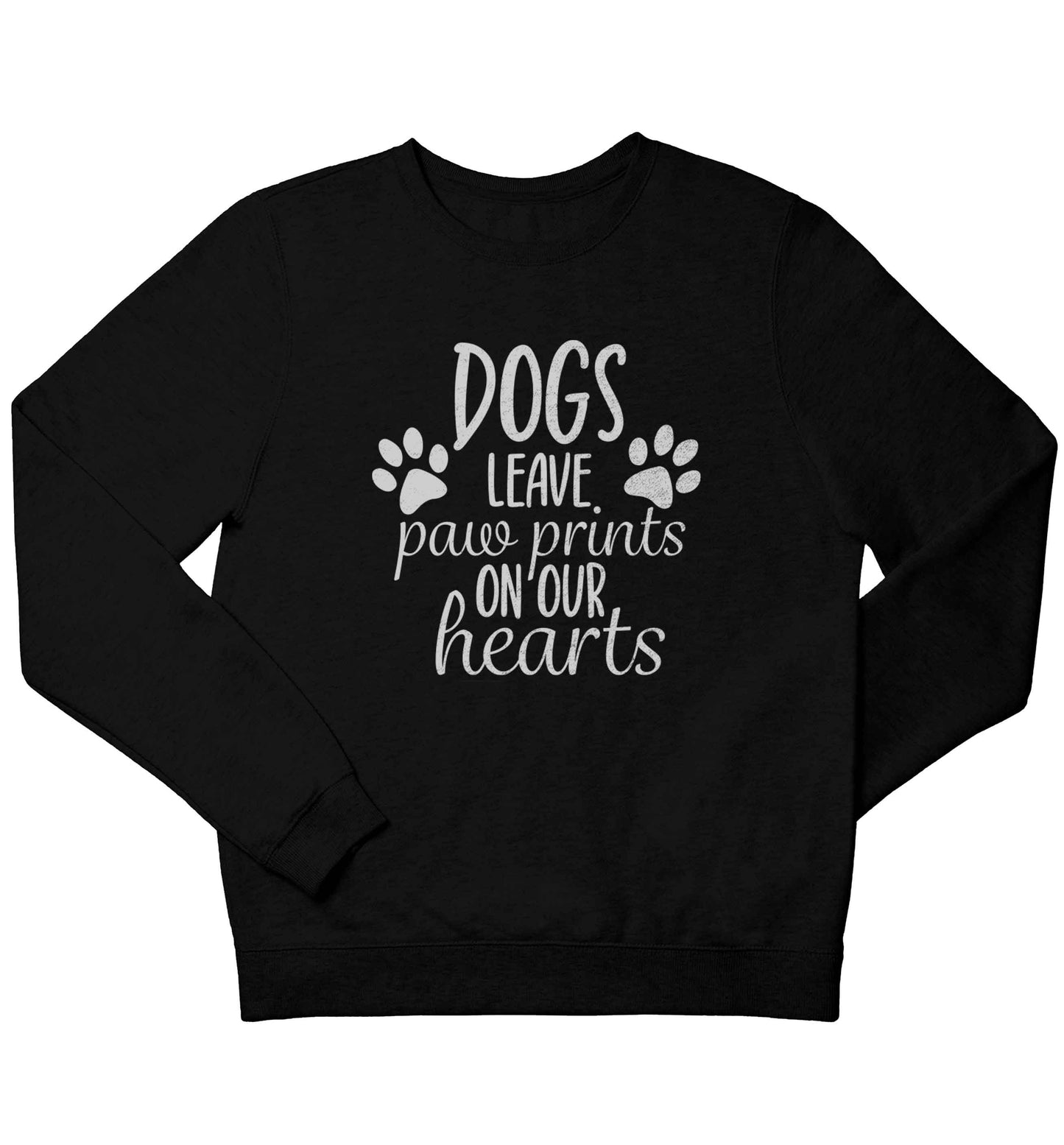 Dog leave paw prints on our hearts children's black sweater 12-13 Years