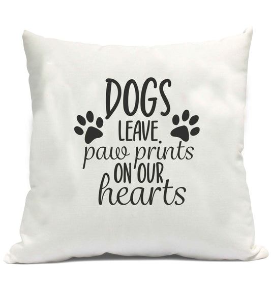 Dog leave paw prints on our hearts cushion cover and filling