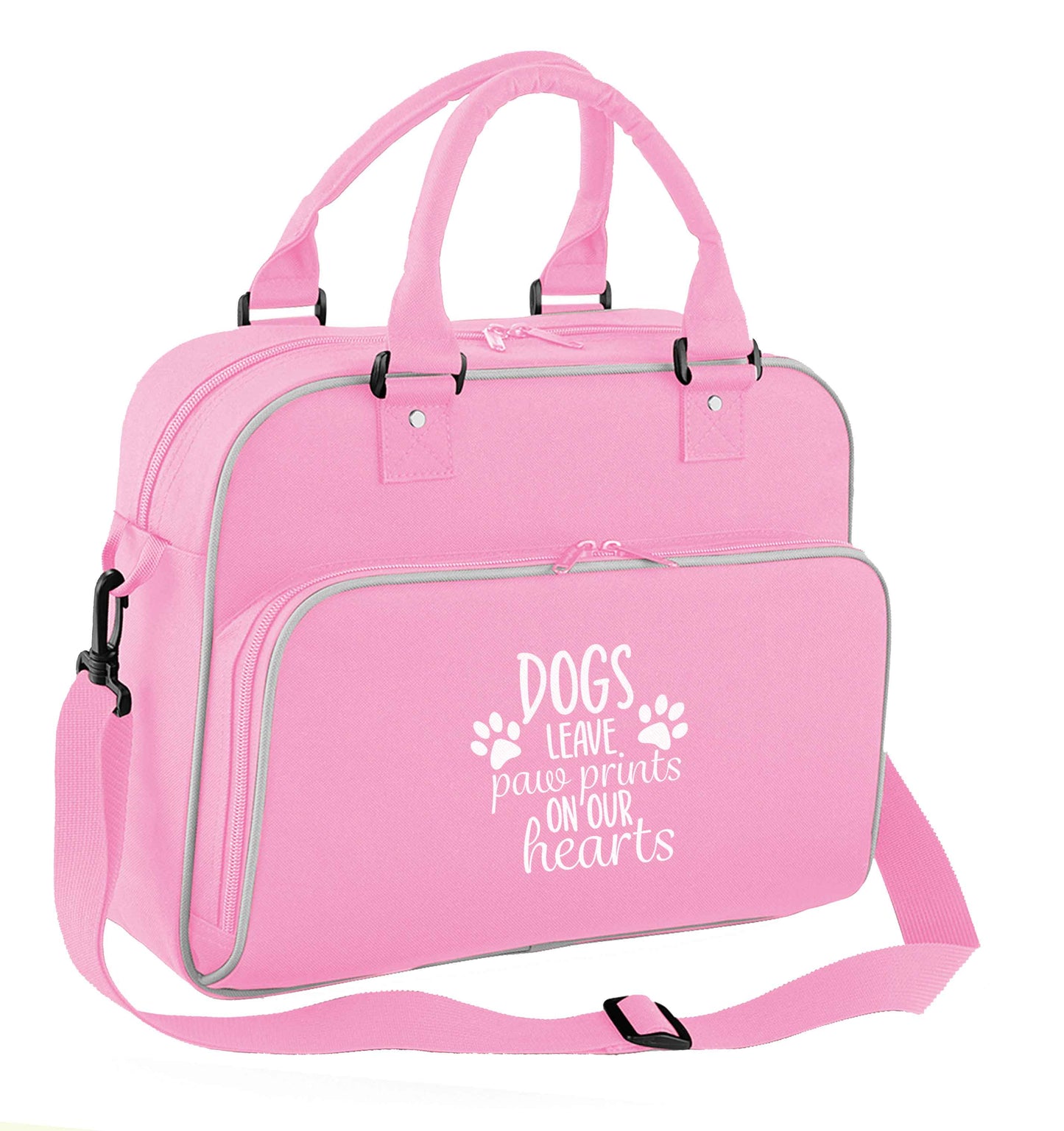 Dog leave paw prints on our hearts children's dance bag baby pink