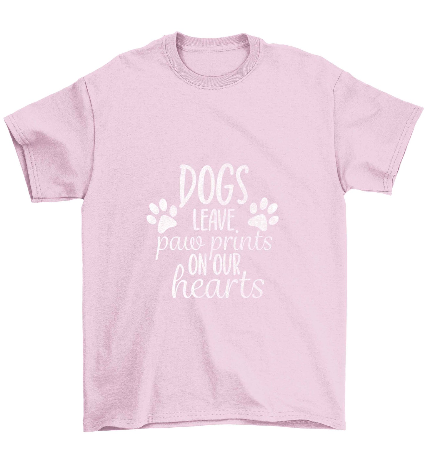 Dog leave paw prints on our hearts Children's light pink Tshirt 12-13 Years