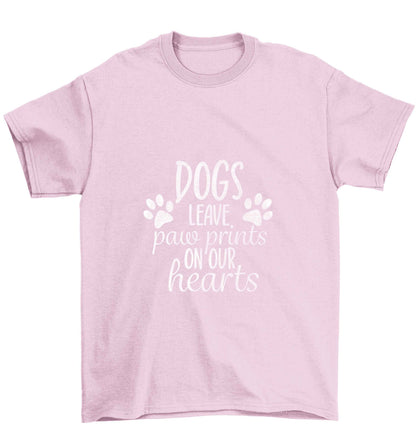 Dog leave paw prints on our hearts Children's light pink Tshirt 12-13 Years