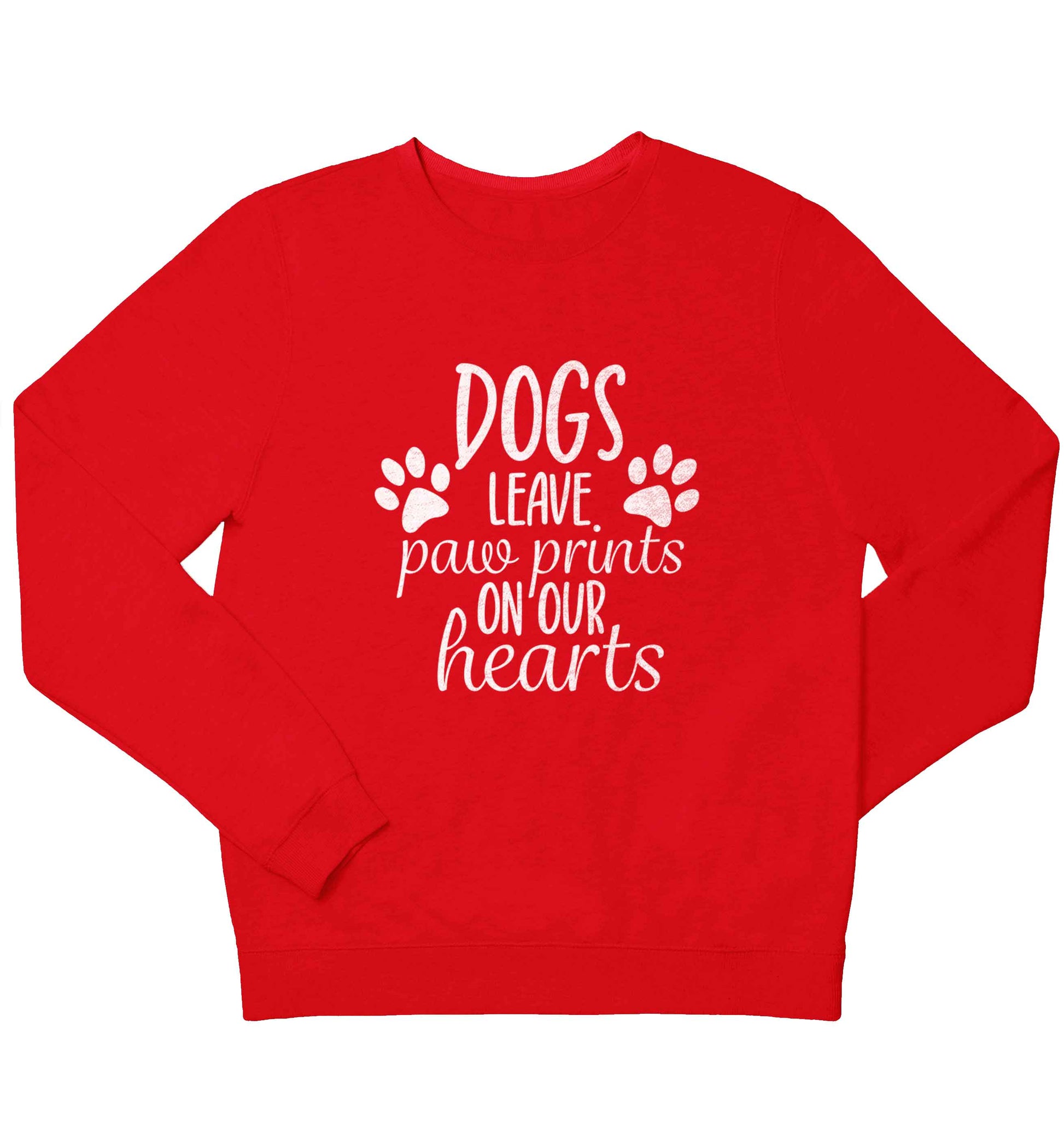 Dog leave paw prints on our hearts children's grey sweater 12-13 Years