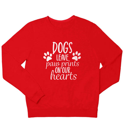 Dog leave paw prints on our hearts children's grey sweater 12-13 Years