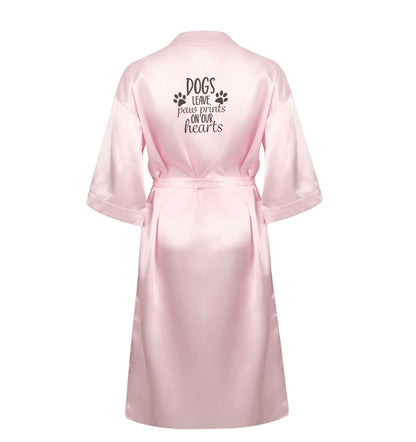 Dog leave paw prints on our hearts XL/XXL pink ladies dressing gown size 16/18