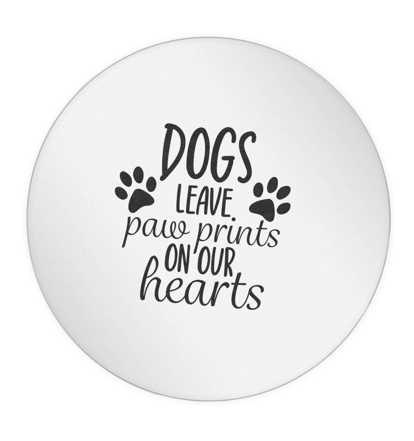 Dog leave paw prints on our hearts 24 @ 45mm matt circle stickers