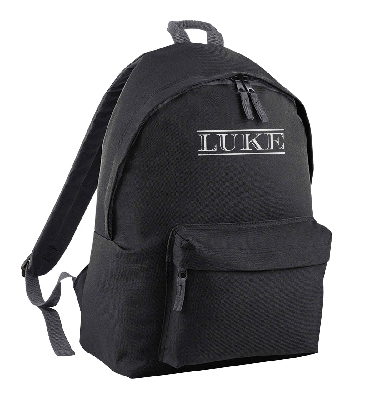 Personalised name black adults backpack