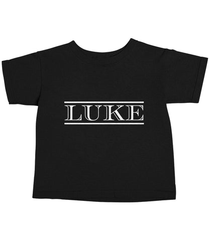 Personalised name Black baby toddler Tshirt 2 years