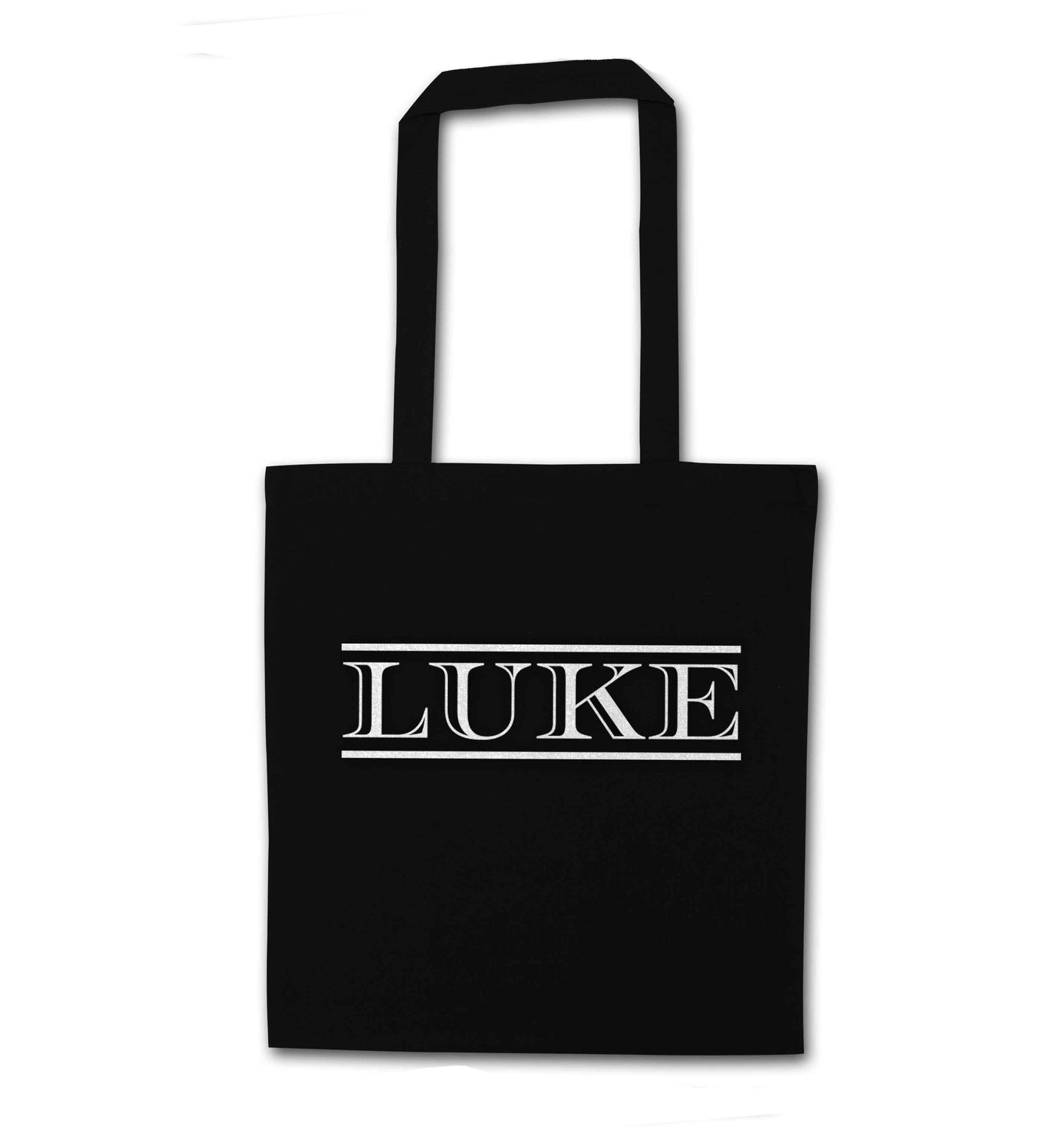 Personalised name black tote bag