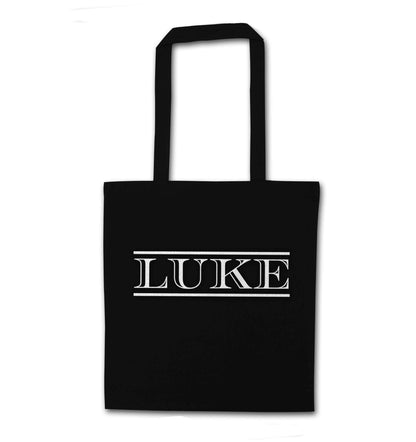 Personalised name black tote bag