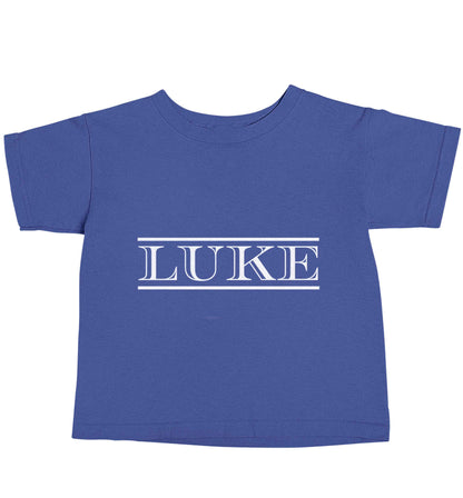 Personalised name blue baby toddler Tshirt 2 Years