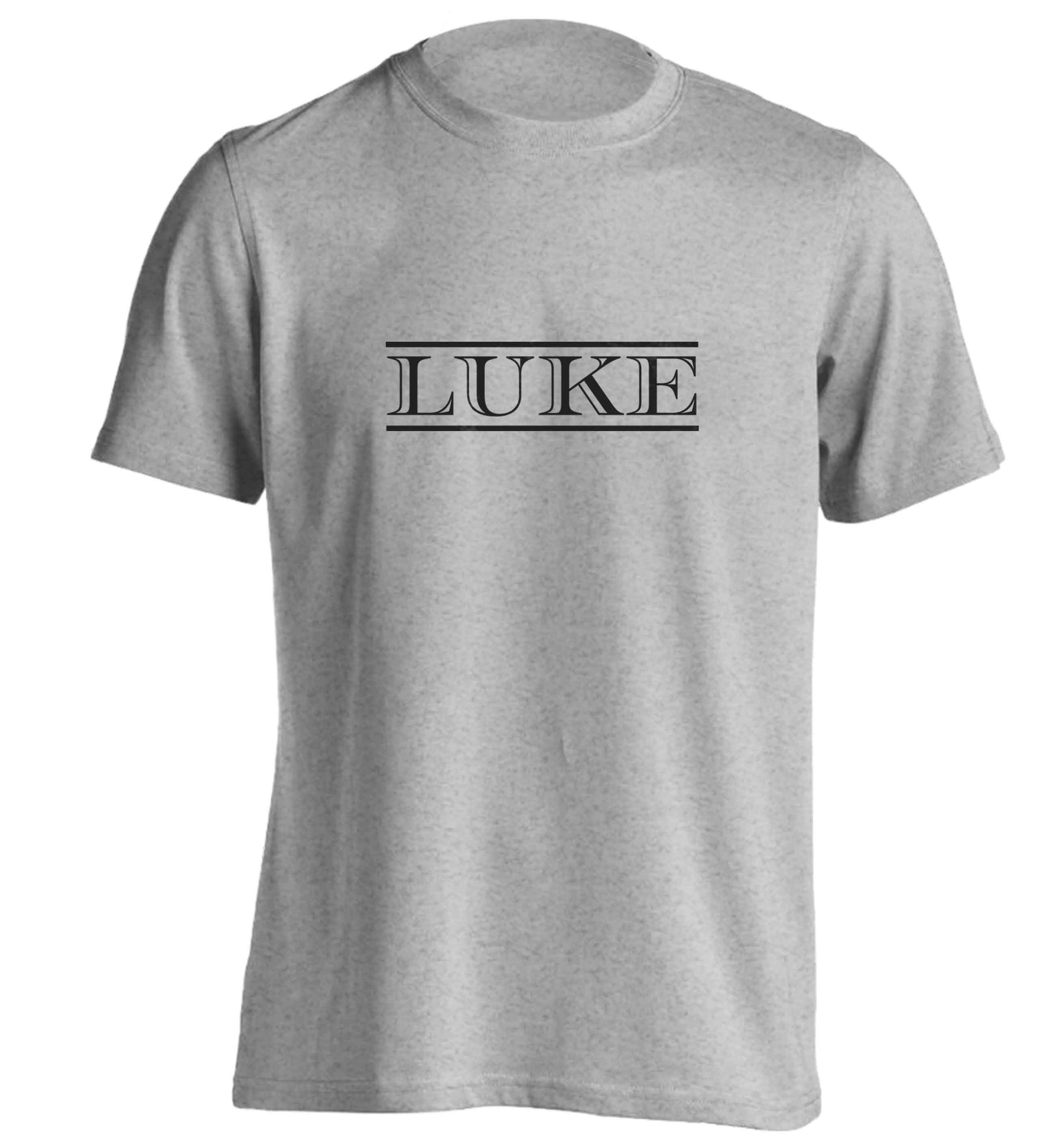 Personalised name adults unisex grey Tshirt 2XL
